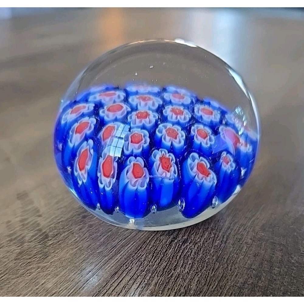 VTG Murano Made In Italy Millefiori Glass Paperweight 2.5 Inches Width VGUC